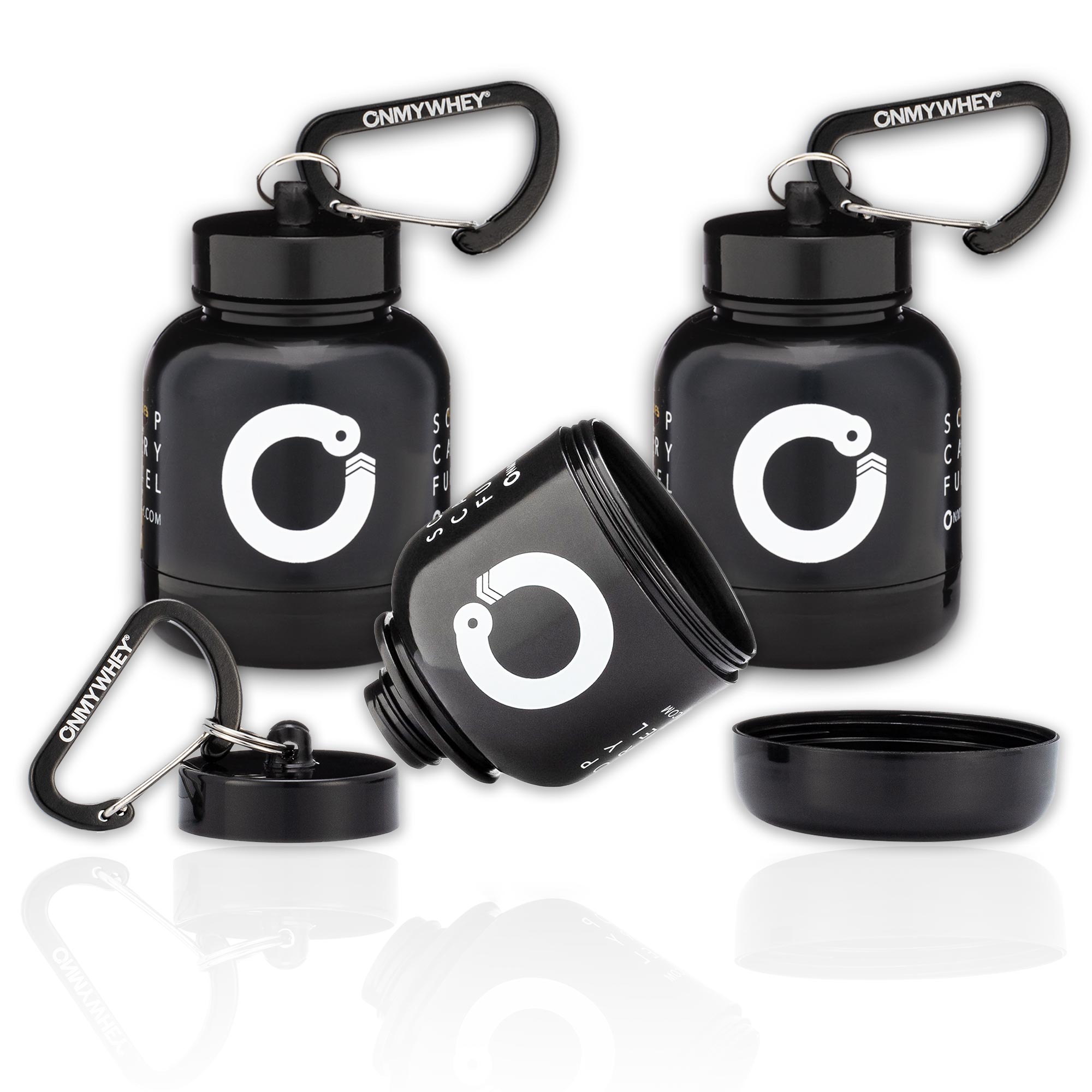 OnMyWhey Portable Protein & Supplement Powder Funnel Keychain Modern